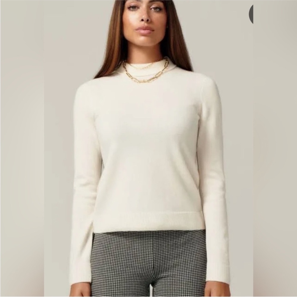 Lita By Ciara 100% Cashmere Crew Neck Sweater Classic Neutral In Ivory Size XL